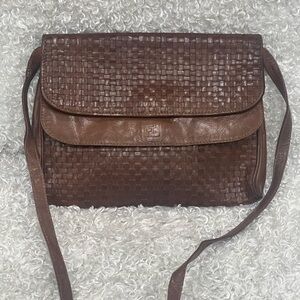 Fendi Brown Woven Leather Shoulder Bag